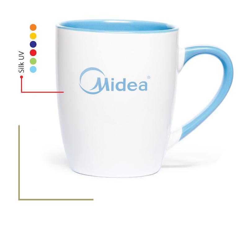 لیوان سرامیکی داخل و دسته رنگی کد C7007