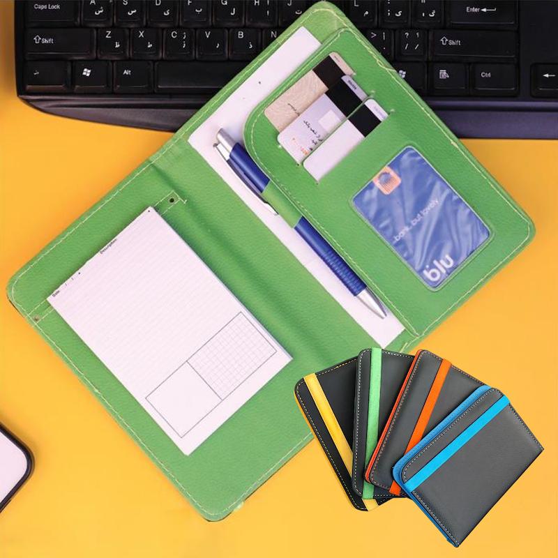 فولدر چرمی A5 داخل رنگی کش دار