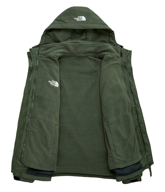 کاپشن دو پوش پلار دار دو قلو (گورتکس) مارک North face کد 999N