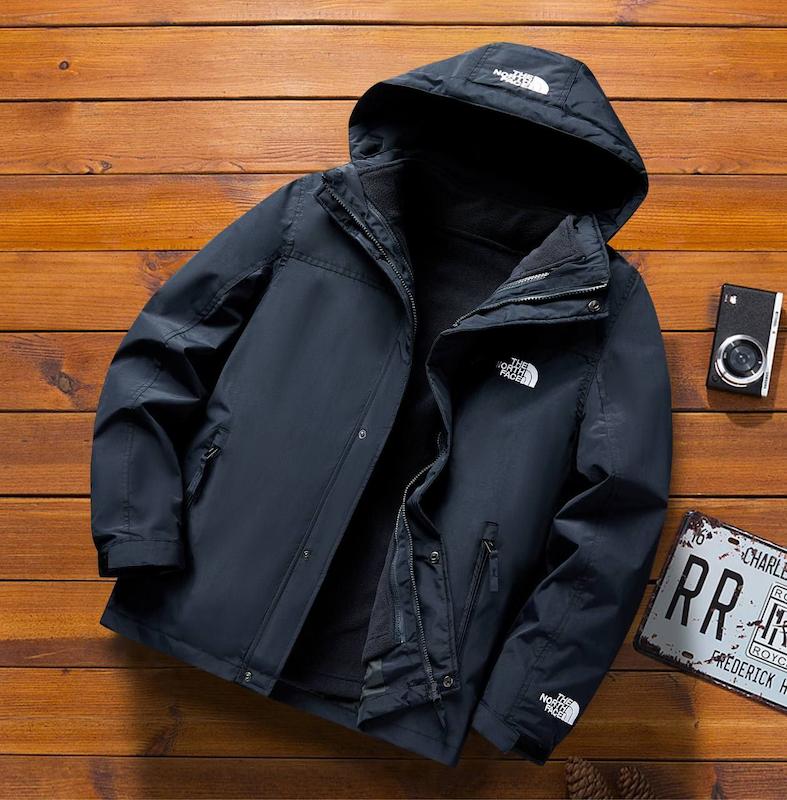 کاپشن دو پوش پلار دار دو قلو (گورتکس) مارک North face کد 999N