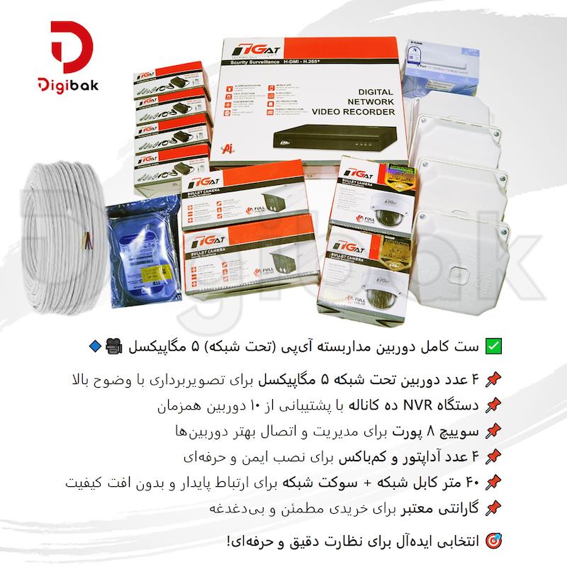 پک کامل دوربین مداربسته تحت شبکه TGAT ، دیجیبک