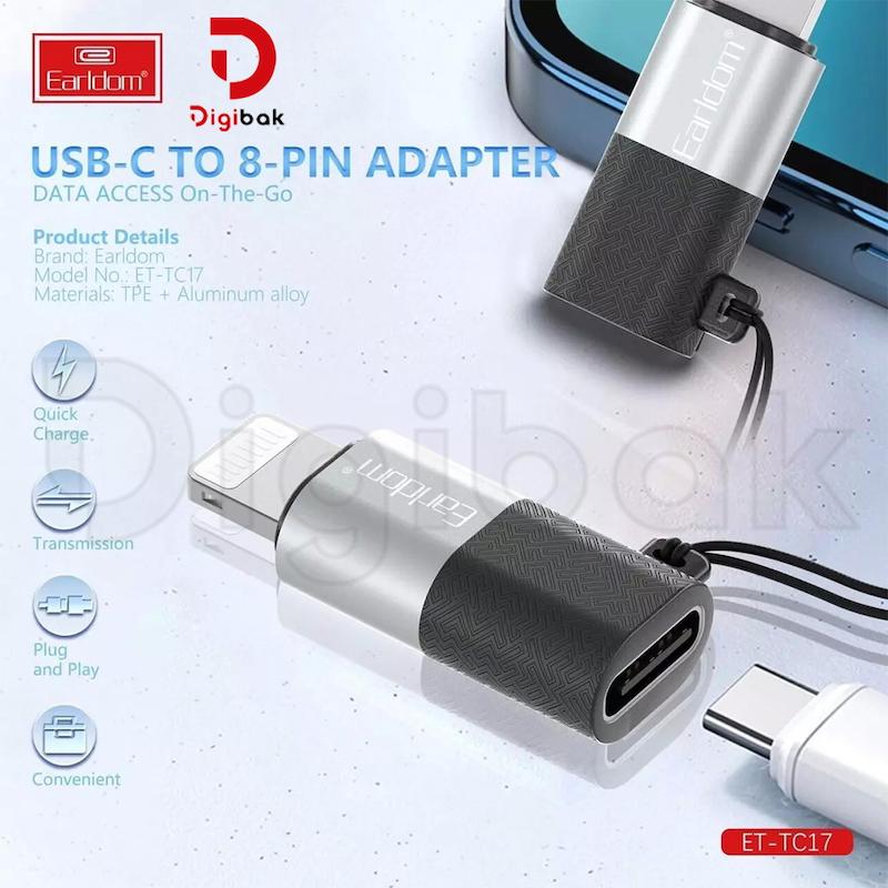 مبدل تایپ سی به لایتنینگ ارلدام مدل ET-TC17