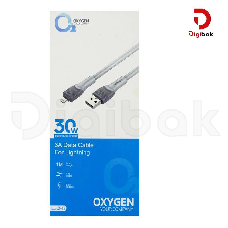 خرید کابل لایتنینگ فست شارژ اکسیژن مدل LX-14