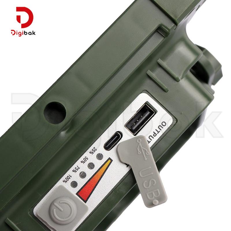 پروژکتور سیار شارژی و پاور بانک خورشیدی مدل D18
