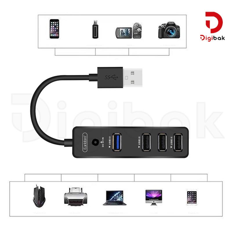 هاب ۴ پورت USB ارلدام مدل ET-HUB07