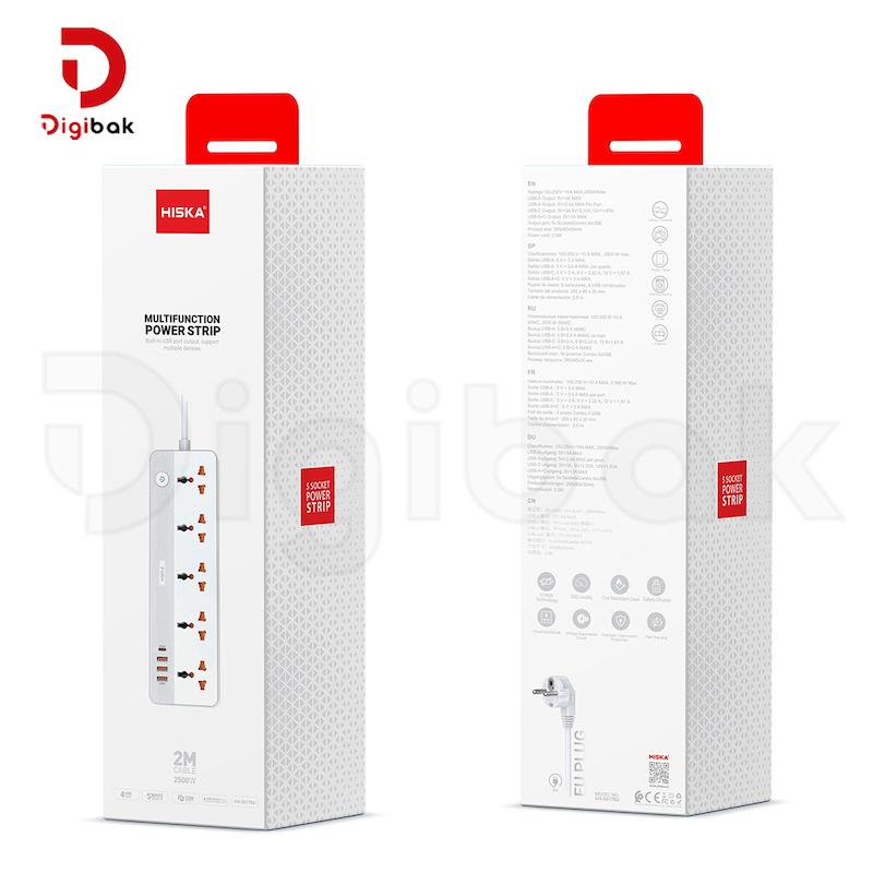 چندراهی برق هیسکا مدل CH-5517EU | ۵ خروجی