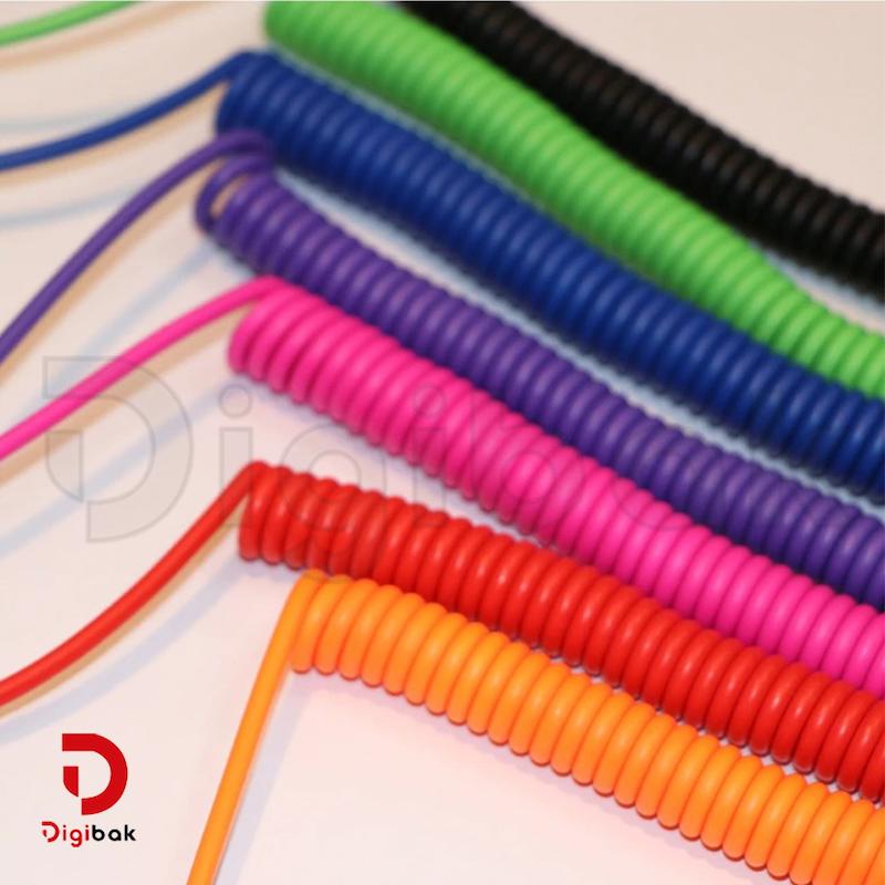 کابل AUX فنری سر 90 درجه طول 1 متر