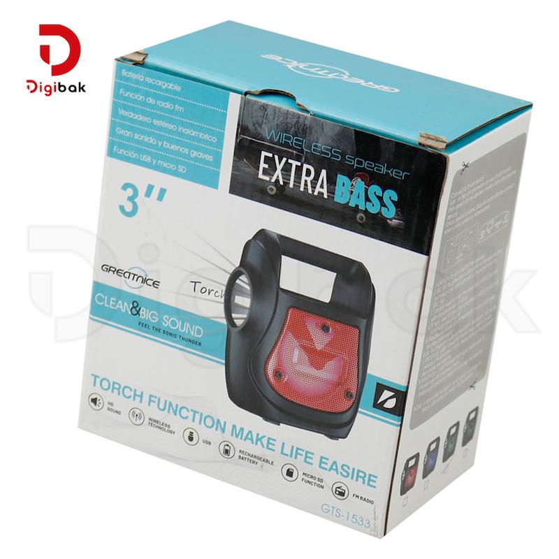 اسپیکر بلوتوثی قابل حمل گریت‌نایس مدل GTS-1533 