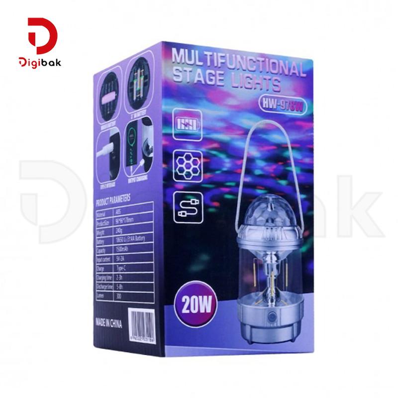چراغ رقص نور شارژی فانوسی مدل HW-978L