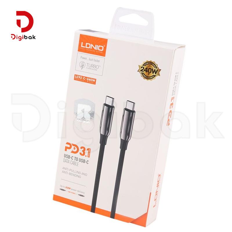 کابل فست شارژ تایپ سی به تایپ سی LDNIO مدل LC922C
