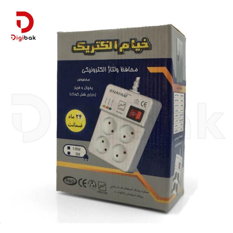 محافظ برق چهار خانه مخصوص یخچال و فریزر خیام الکتریک مدل KH8021
