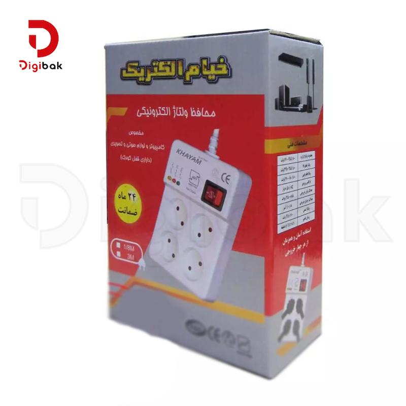 محافظ برق چهار خانه خیام الکتریک مدل KH8021 مخصوص کامپیوتر و سیستم صوتی | دیجیبک
