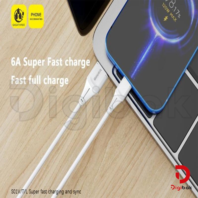 کابل فست شارژ MicroUSB یک متری ساساتری مدل S01V