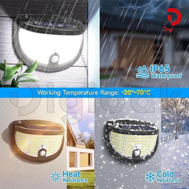 چراغ دیوارکوب خورشیدی سه حالته سنسور دار MDIANOOR مدل SH1059