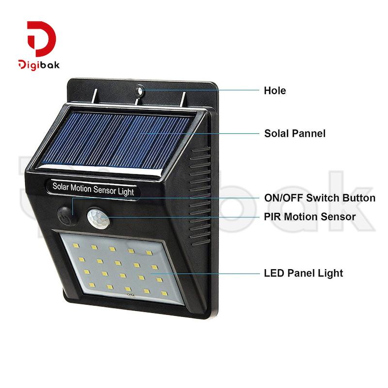 چراغ دیوارکوب خورشیدی HGDUE مدل HG-20 LED