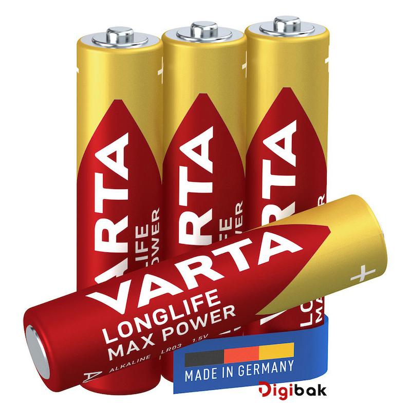 باتری نیم قلمی آلکالاین وارتا مدل LONGLIFE MAX POWER
