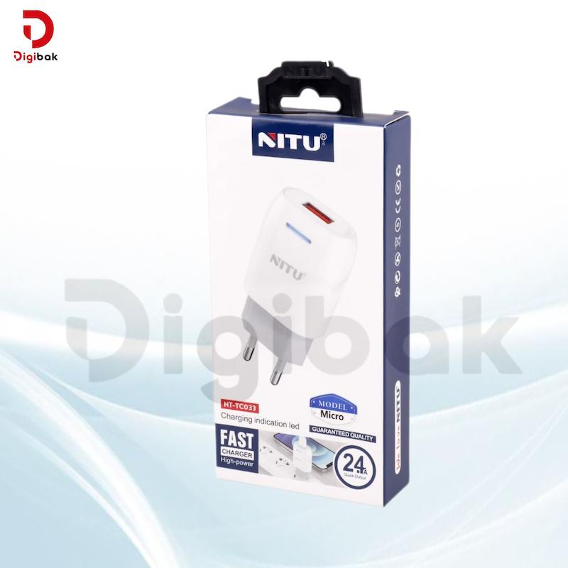  شارژر دیواری ۱۲ وات نیتو مدل TCO33 همراه با کابل
