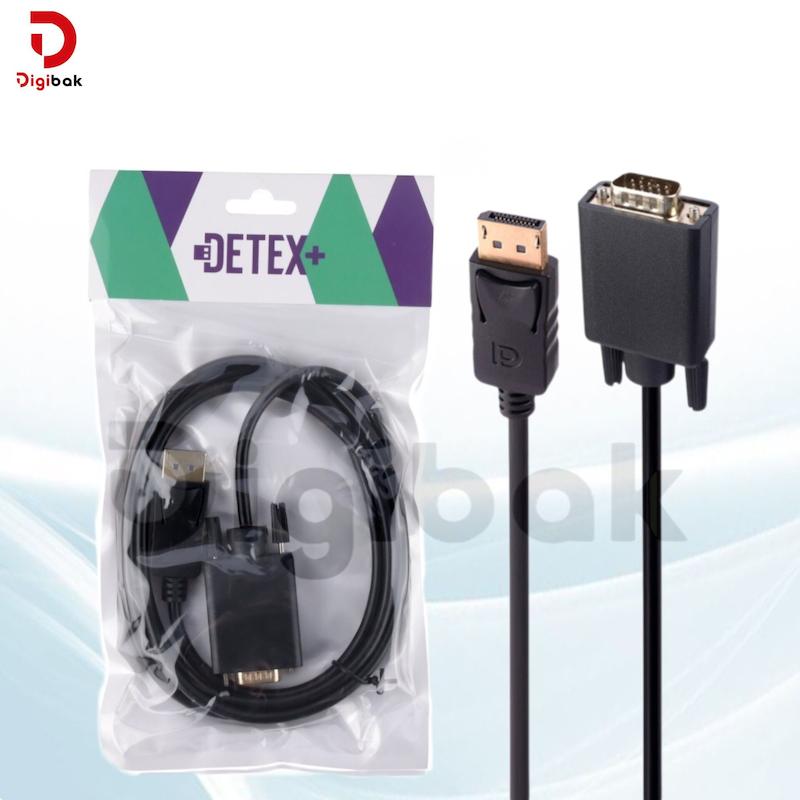  کابل تبدیل Display به VGA مدل Detex+ طول 1.8 متری
