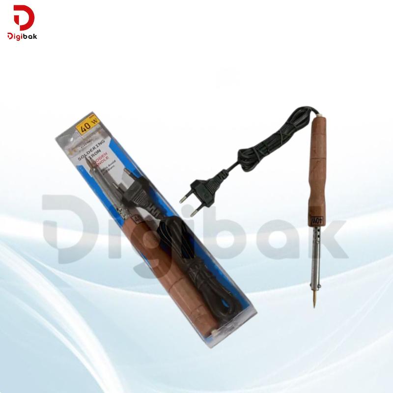 هویه دسته چوبی 40 وات حرارت الکتریک نوک قابل تعویض