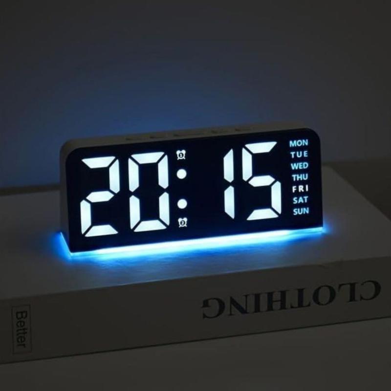 ساعت رومیزی دیجیتال مدل GH-8033 با نور Mood، دو آلارم، نمایش دما و تاریخ