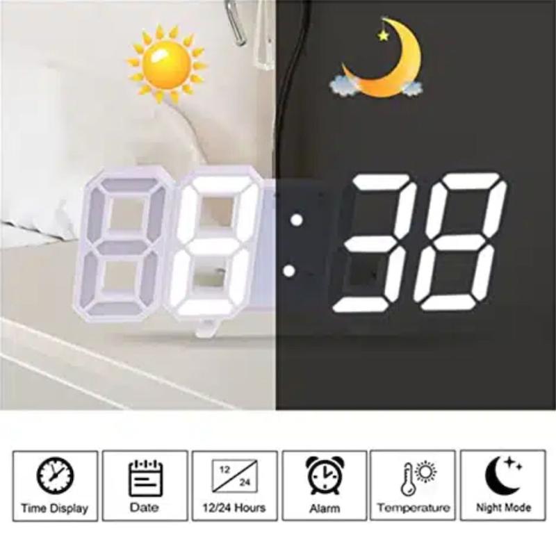 ساعت دیجیتال رومیزی LED سه‌بعدی مدل JT-2022
