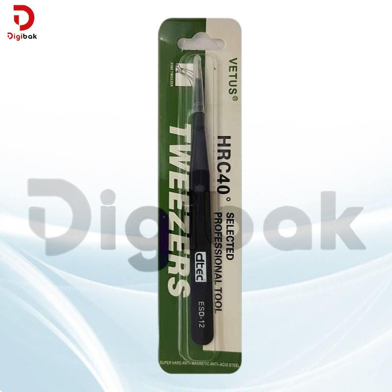 پنس نوک تیز آنتی استاتیک برند DTEC مدل ESD-12