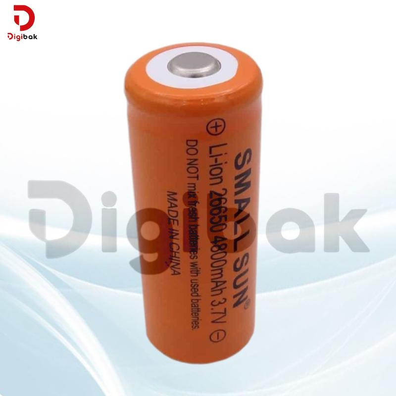 باتری لیتیوم یون 3.7V سایز 26650 4800mAh مارک SMALL SUN
