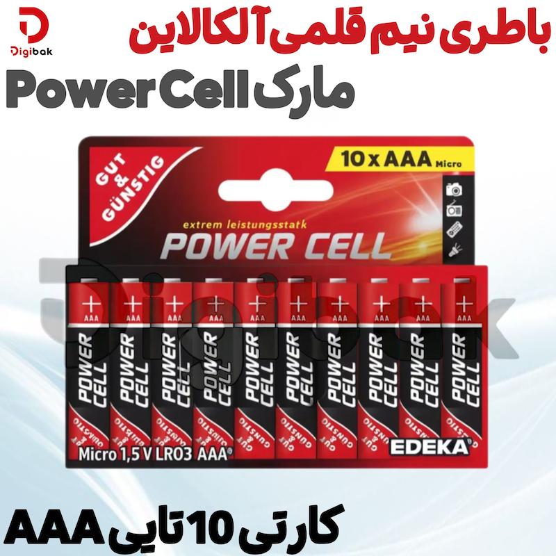 :باطری نیم قلمی آلکالاین ۱۰ عددی کارتی مارک Power Cell 