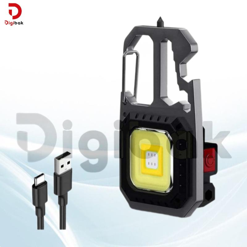 چراغ قوه مینی چندکاره جیبی فلزی پایه دار مدل W5138