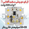 ال ای دی پنلی 7 وات 220 ولت سفید آفتابی 33×33 میلیمتر خازن دار