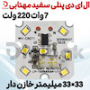  ال ای دی پنلی 7 وات 220 ولت سفید مهتابی 33×33 میلیمتر خازن دار