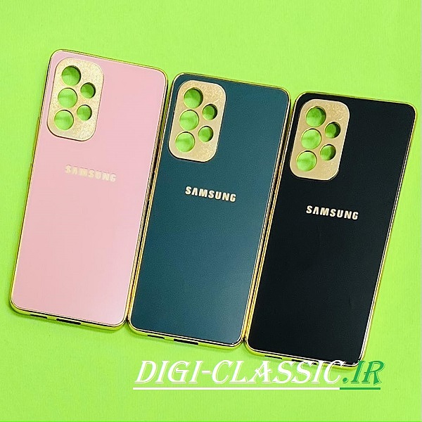 مشخصات و خرید قاب گوشی Galaxy A53 5G سامسونگ ضد خش پشت گلس شیشه ای مای کیس گلد لاین دور طلایی محافظ لنز دار در رنگبندی متنوع از فروشگاه دیجی کلاسیک