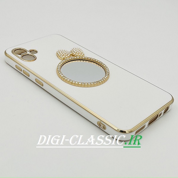 مشخصات و خرید قاب گوشی Galaxy A04 - M13 5G سامسونگ مای کیس گلد لاین دور طلایی محافظ لنز دار آینه ای پاپیونی نگیندار در رنگبندی متنوع از فروشگاه دیجی کلاسیک