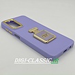 قاب گوشی Galaxy A12 - Galaxy M12 سامسونگ اورجینال لاکچری PRO CAMERA طرح سیلیکونی محافظ متال پاپ سوکت آینه ای نگین دار داخل مخمل محافظ لنز دار رنگ بنفش کد 31