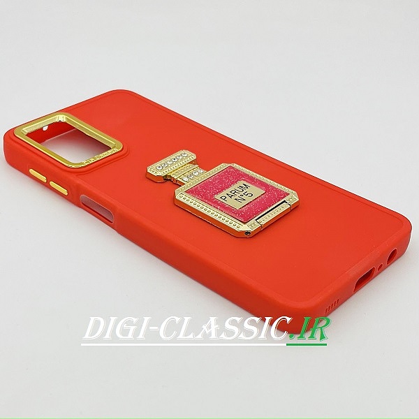 قاب گوشی Galaxy A12 - Galaxy M12 سامسونگ اورجینال لاکچری PRO CAMERA طرح سیلیکونی محافظ متال پاپ سوکت آینه ای نگین دار داخل مخمل محافظ لنز دار رنگ قرمز کد 34