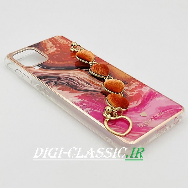 قاب گوشی Galaxy A12 - Galaxy M12 سامسونگ طرح لاکچری دستبندی آویزدار زنجیری قلبی محافظ لنز دار کد 45