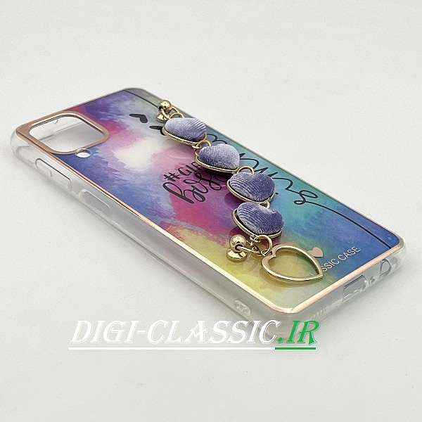 قاب گوشی Galaxy A12 - Galaxy M12 سامسونگ طرح لاکچری دستبندی آویزدار زنجیری قلبی محافظ لنز دار کد 47