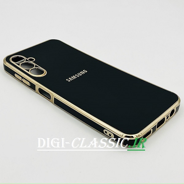 قاب گوشی Galaxy A14 4G - Galaxy A14 5G سامسونگ طرح مای کیس گلد لاین دور طلایی محافظ لنز دار مشکی کد 6