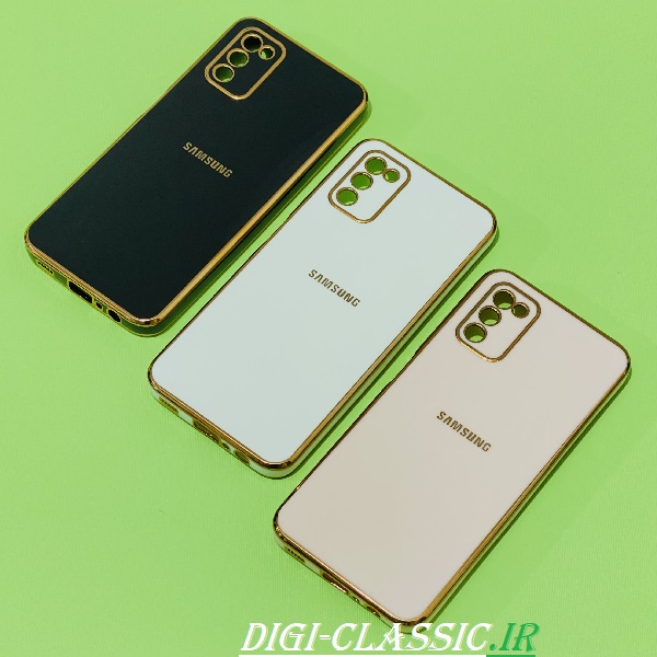 قاب گوشی Galaxy A02S - Galaxy A03S سامسونگ اورجینال طرح ژله ای مای کیس گلد لاین دور طلایی محافظ لنز دار در رنگ بندی متنوع