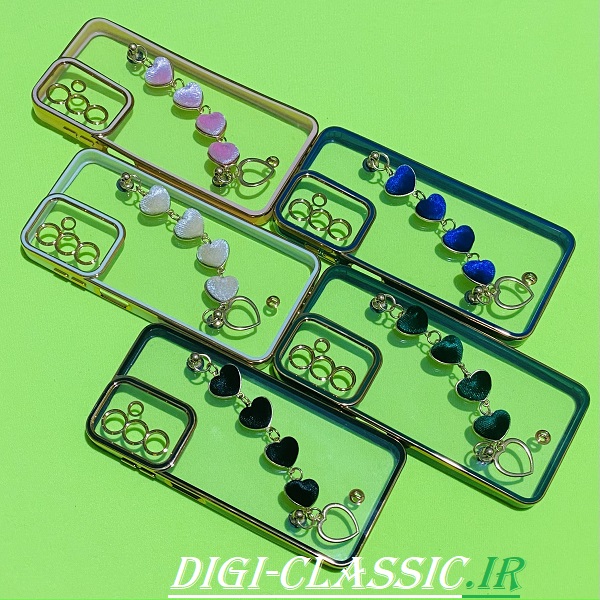 مشخصات و خرید قاب گوشی Galaxy A13 5G - A04S - F13 - F23 5G - M13 4G - M23 5G سامسونگ طرح الکتروپلیتینگ شفاف اورجینال مای کیس My Case Anyland دستبندی زنجیری قلبی مخمل آویزدار محافظ لنز دار در رنگ بندی متنوع از فروشگاه دیجی کلاسیک