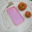 قاب گوشی  Galaxy A55 سامسونگ سیلیکونی اورجینال پاک کنی درجه یک صورتی کد 40