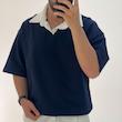 تیشرت یقه شکاری ساده
