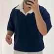 تیشرت یقه شکاری ساده