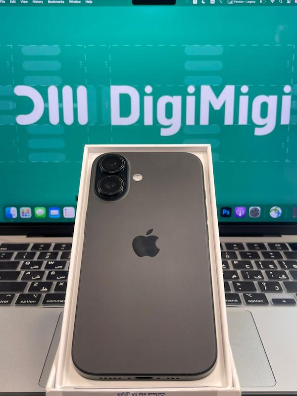 تلفن همراه کارکرده ایفون مدل Iphone 16Normal 128GB CHA Black Battery93%