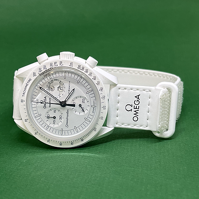 ساعت امگا مدل Omega Swatch Moon Phase White