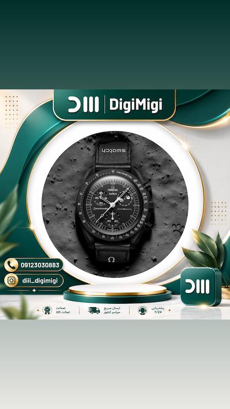 ساعت امگا مدل Omega Swatch Moon Phase Black