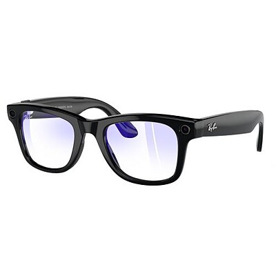 عینک هوشمند ری بن متا مدل RayBan Meta wayfarer shiny black clear