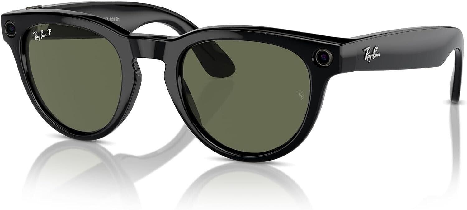 عینک هوشمند ری بن متا مدل RayBan Meta headliner shiny black polar g15 green