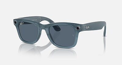 عینک هوشمند ری بن متا مدل RayBan Meta wayfarer matte Jeans Transparent Dusty Blue Polar