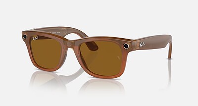 عینک هوشمند ری بن متا مدل RayBan Meta wayfarer Shiny Caramel Transparent Brown Polar